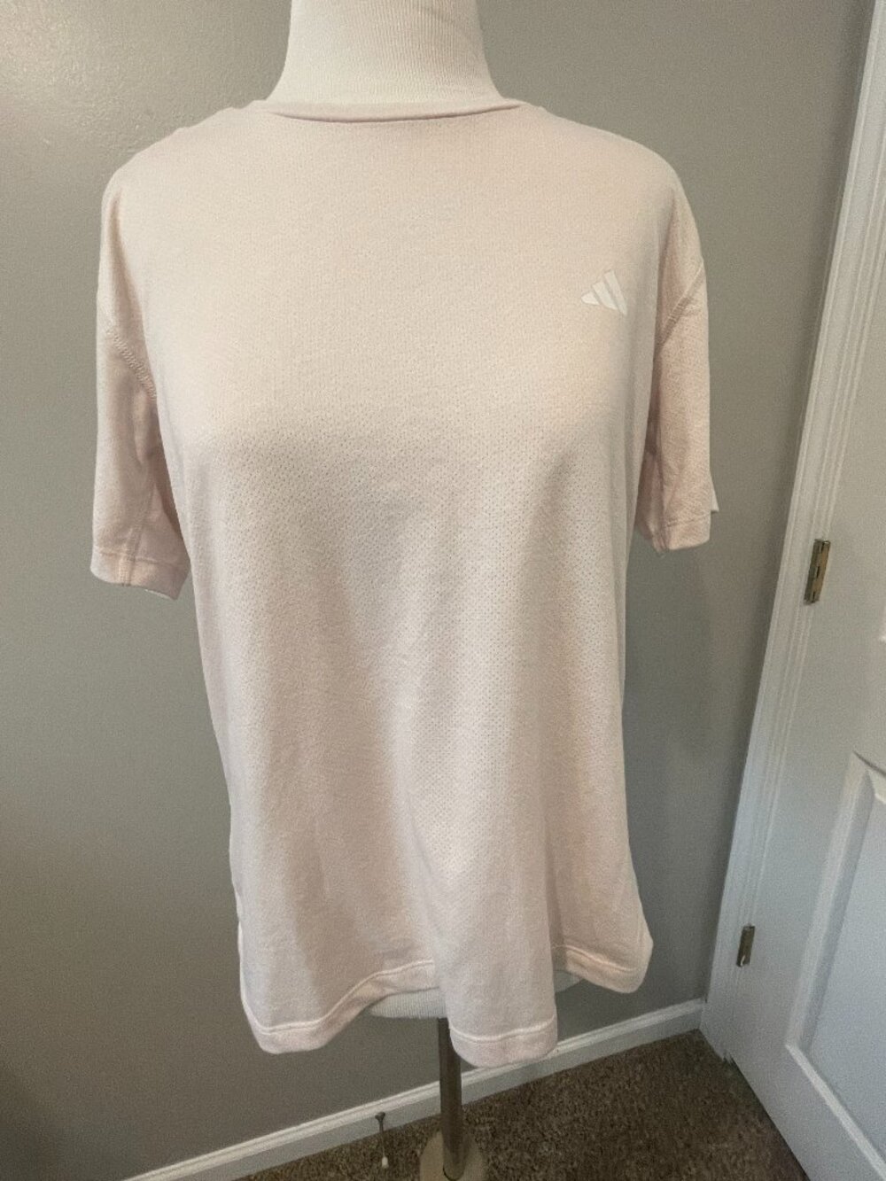 Adidas Lightweight Mesh Running Tshirt Size M Blush Pink
